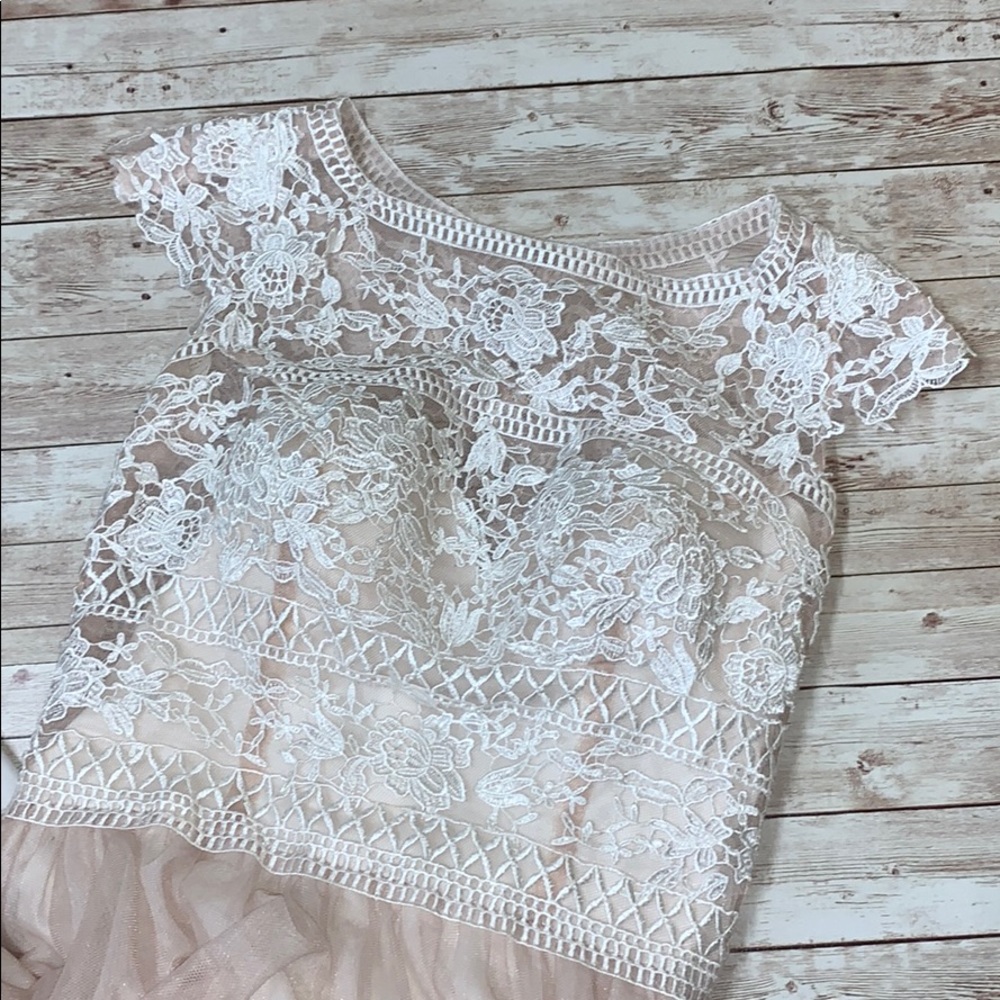 Mary’s Bridal Champagne Lace Sheer Wedding Dress - Picture 11 of 15